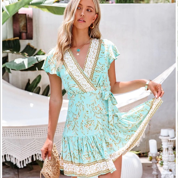 Vici Dresses & Skirts - VICI Printed Wrap Dress, S, M, L